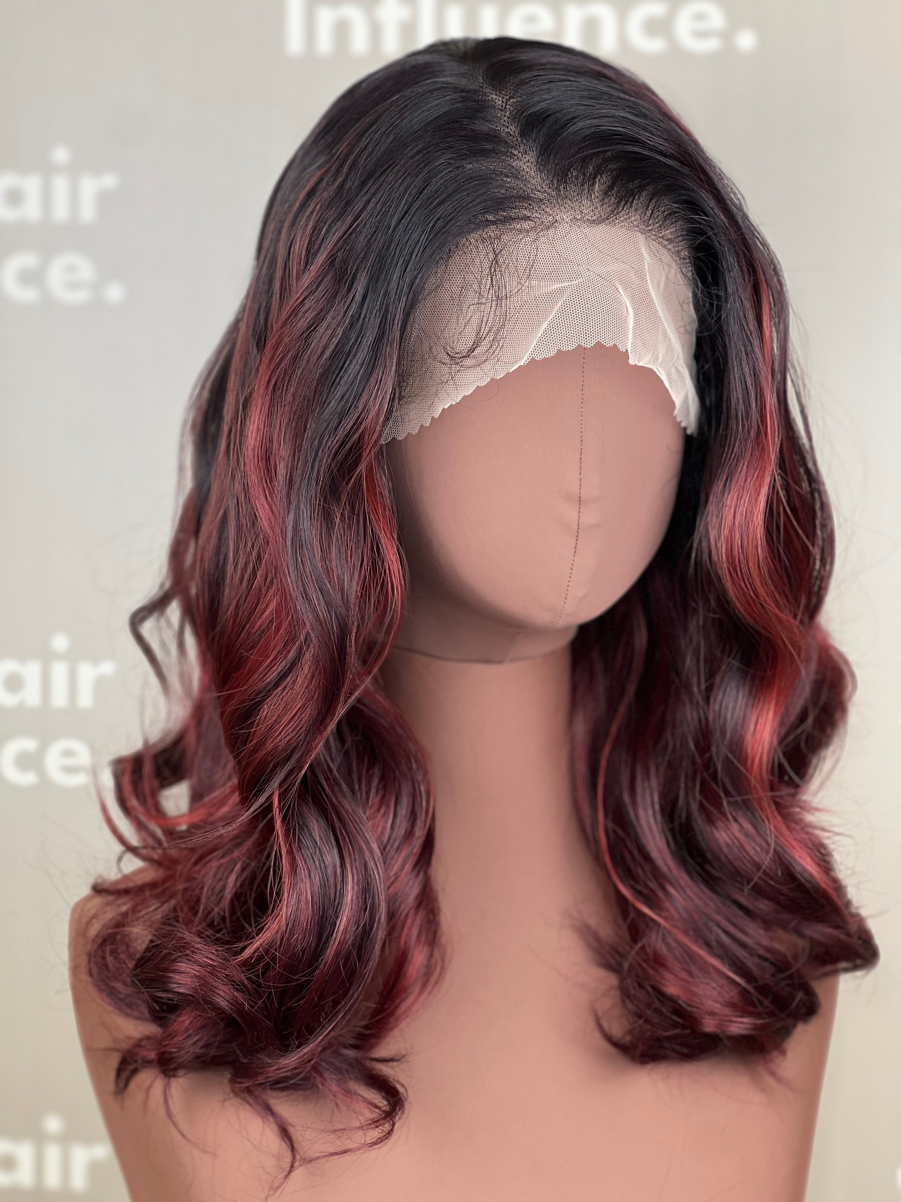 Finest Synthetic Wig 005 Highlighted Red