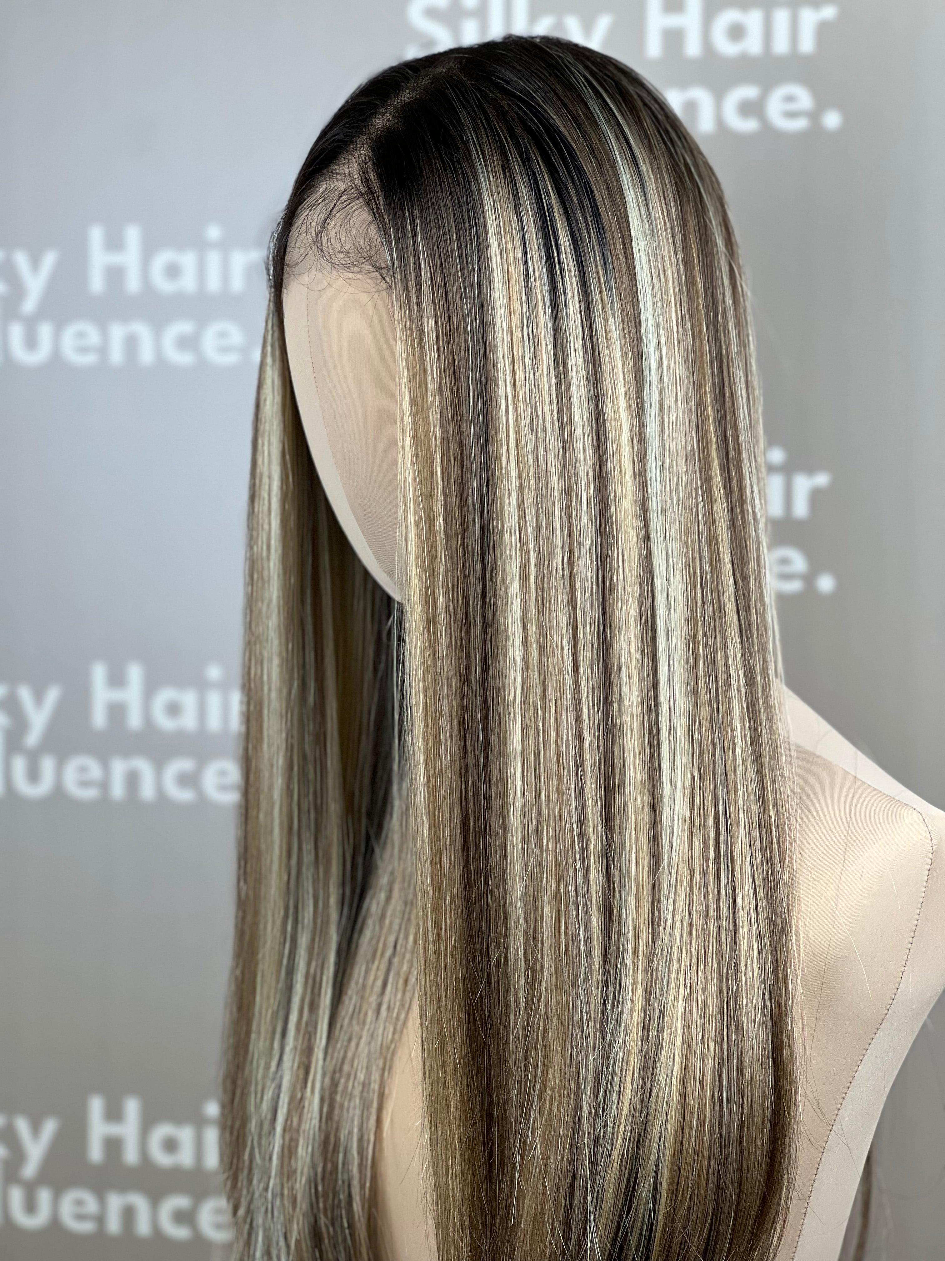 Finest Synthetic Wig 100 Highlighted Golden Bronde