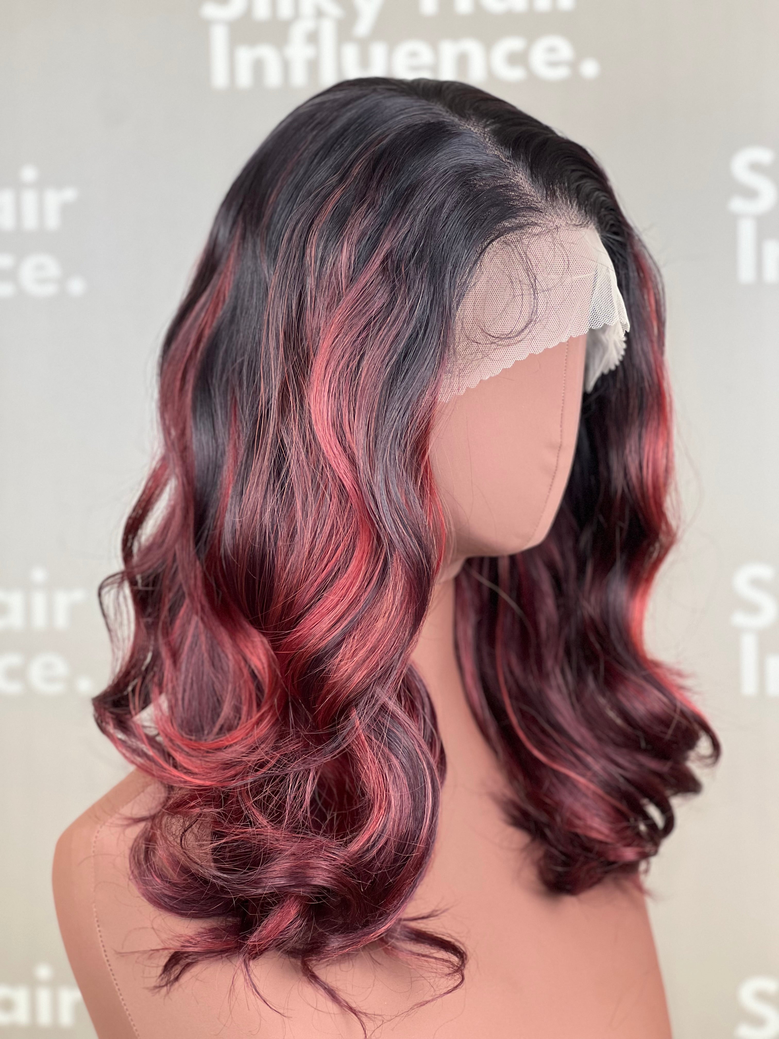 Finest Synthetic Wig 005 Highlighted Red