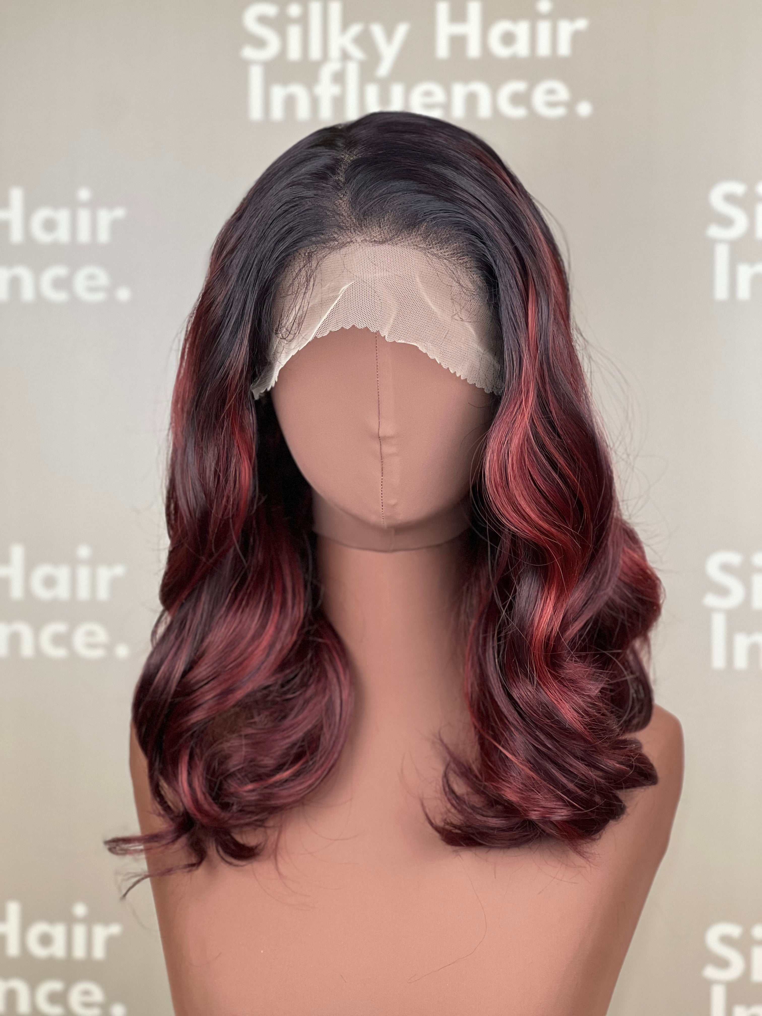 Finest Synthetic Wig 005 Highlighted Red