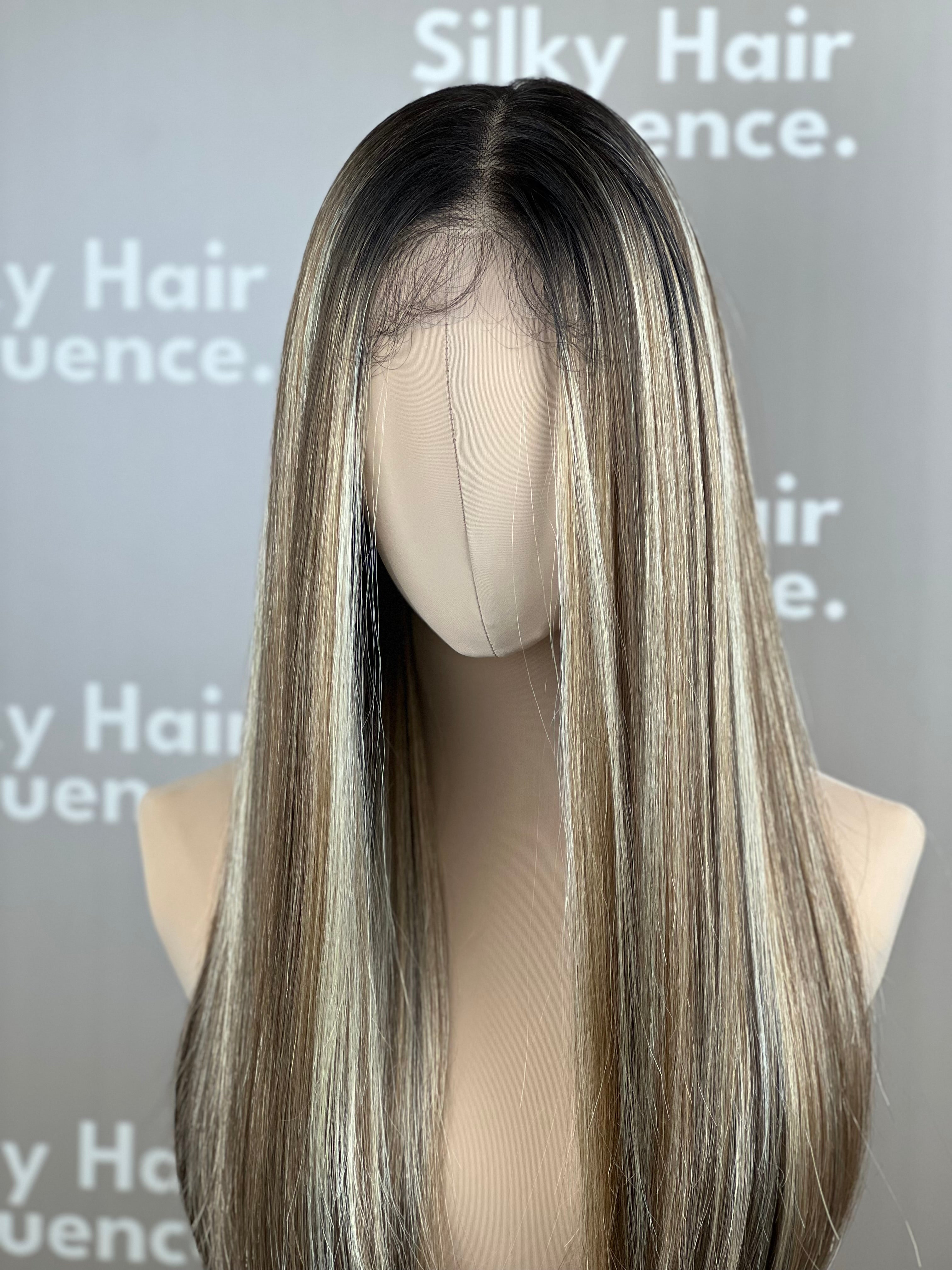 Finest Synthetic Wig 100 Highlighted Golden Bronde