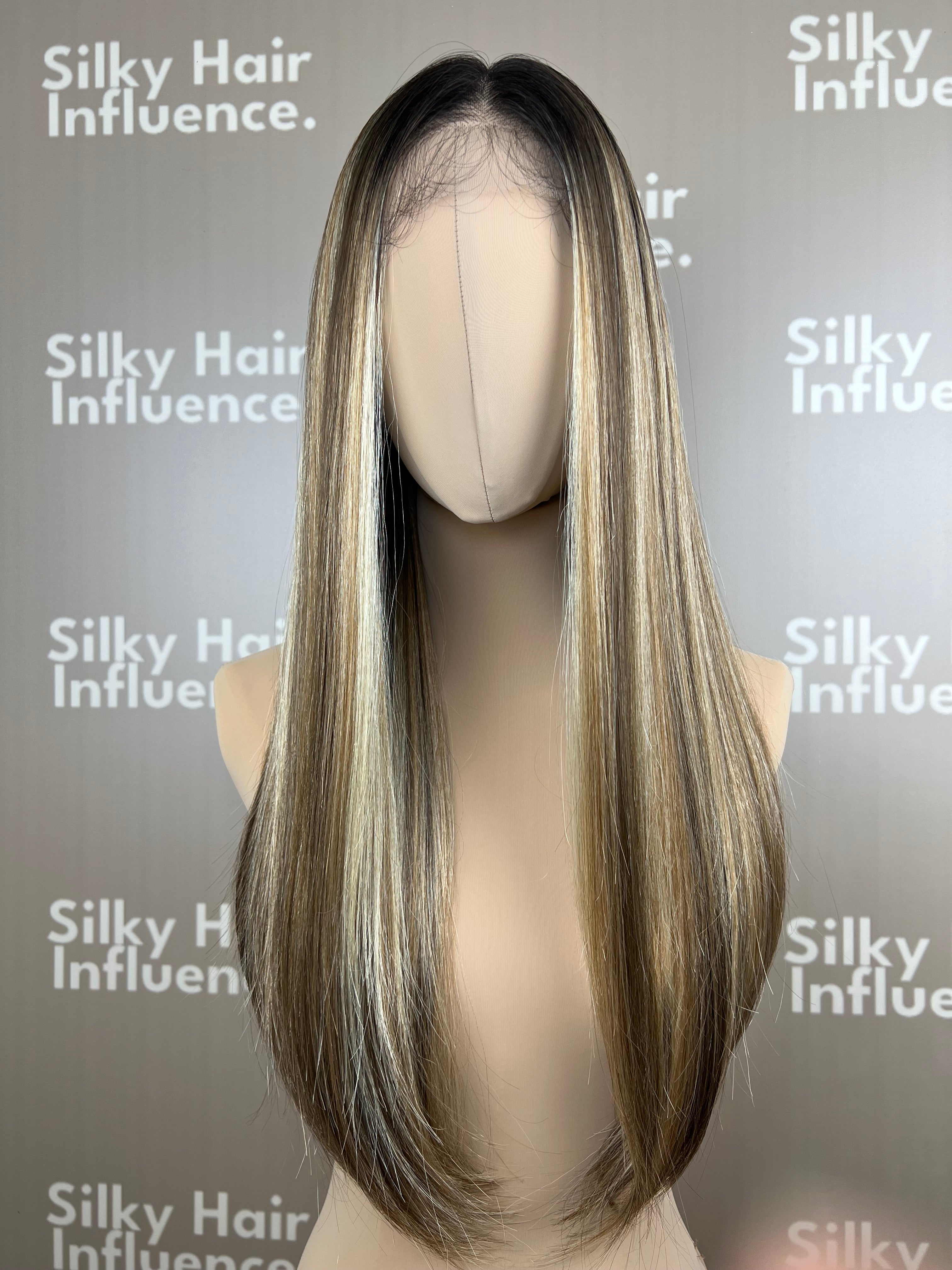 Finest Synthetic Wig 100 Highlighted Golden Bronde