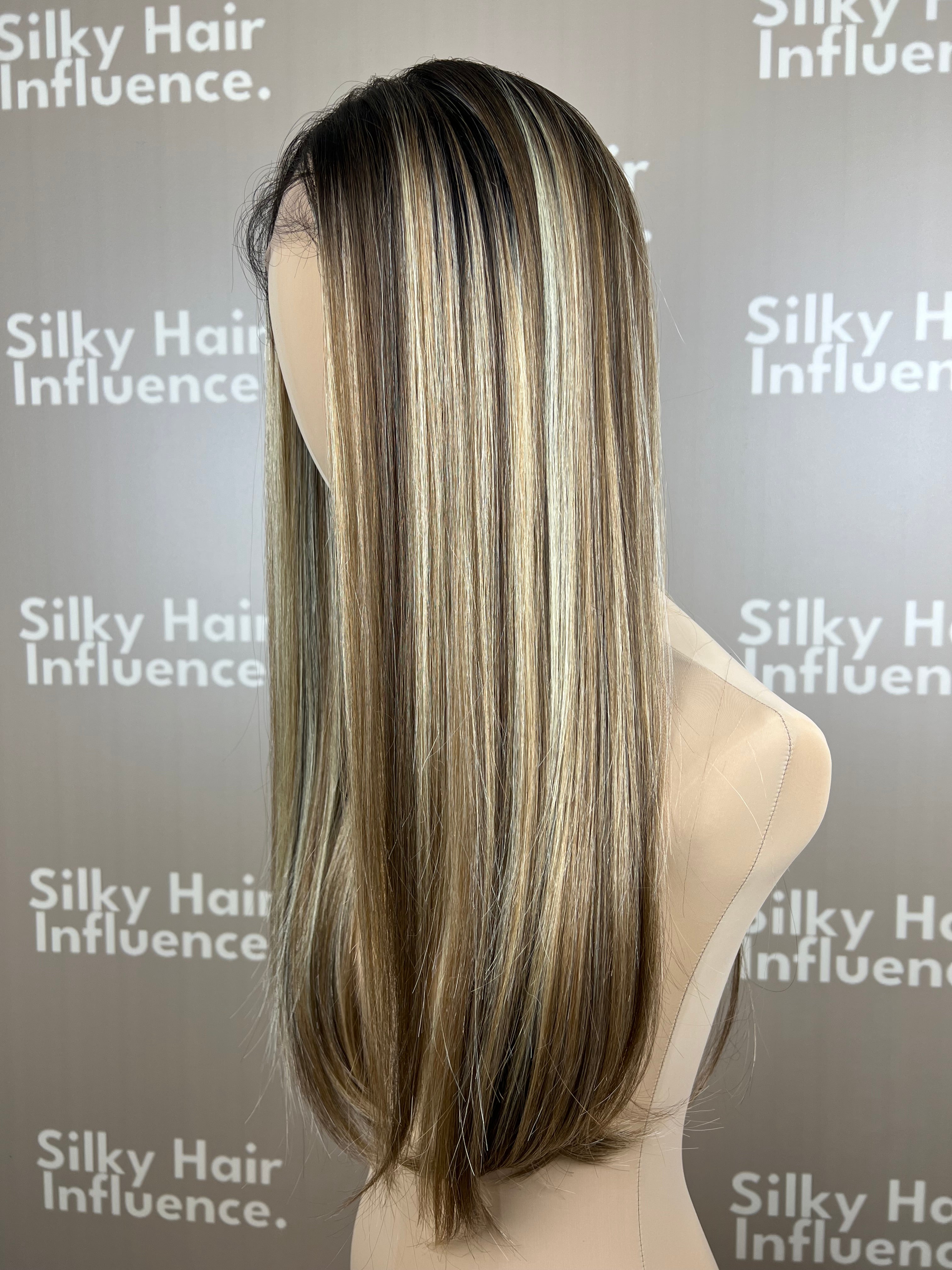 Finest Synthetic Wig 100 Highlighted Golden Bronde