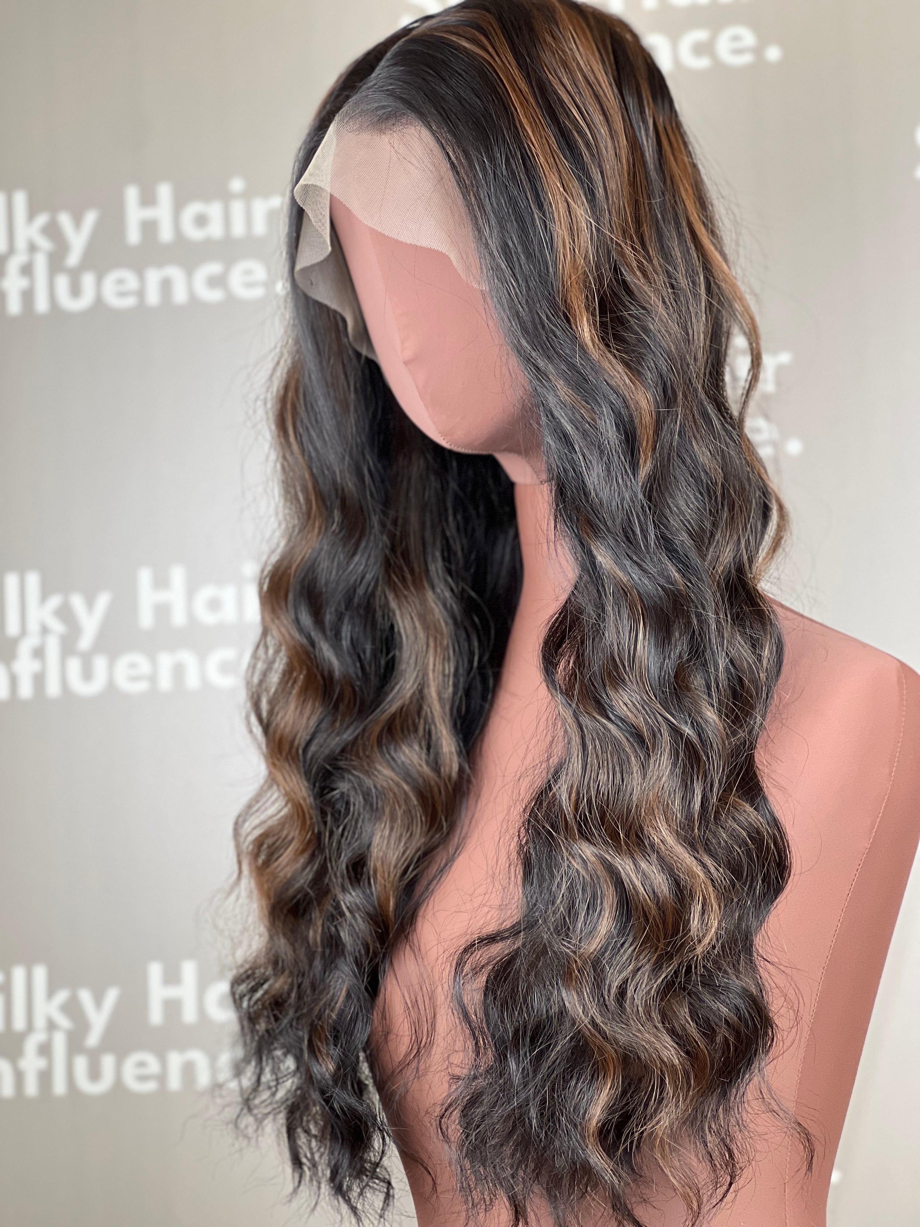 Finest Synthetic Wig 040 Highlighted Brown