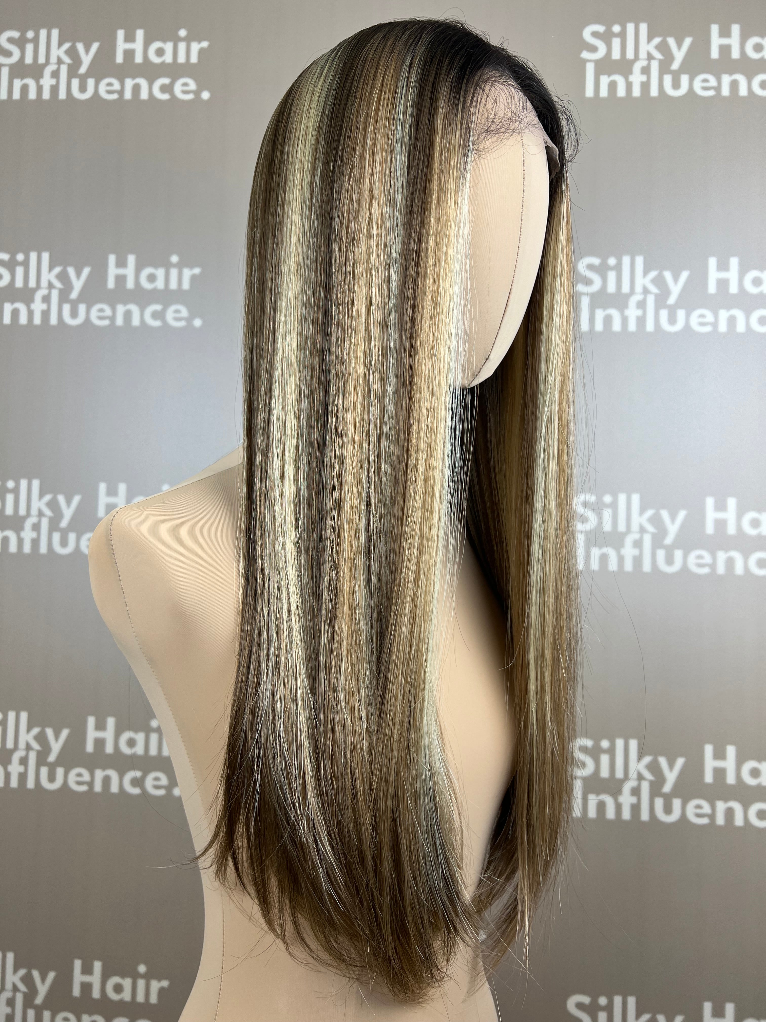 Finest Synthetic Wig 100 Highlighted Golden Bronde