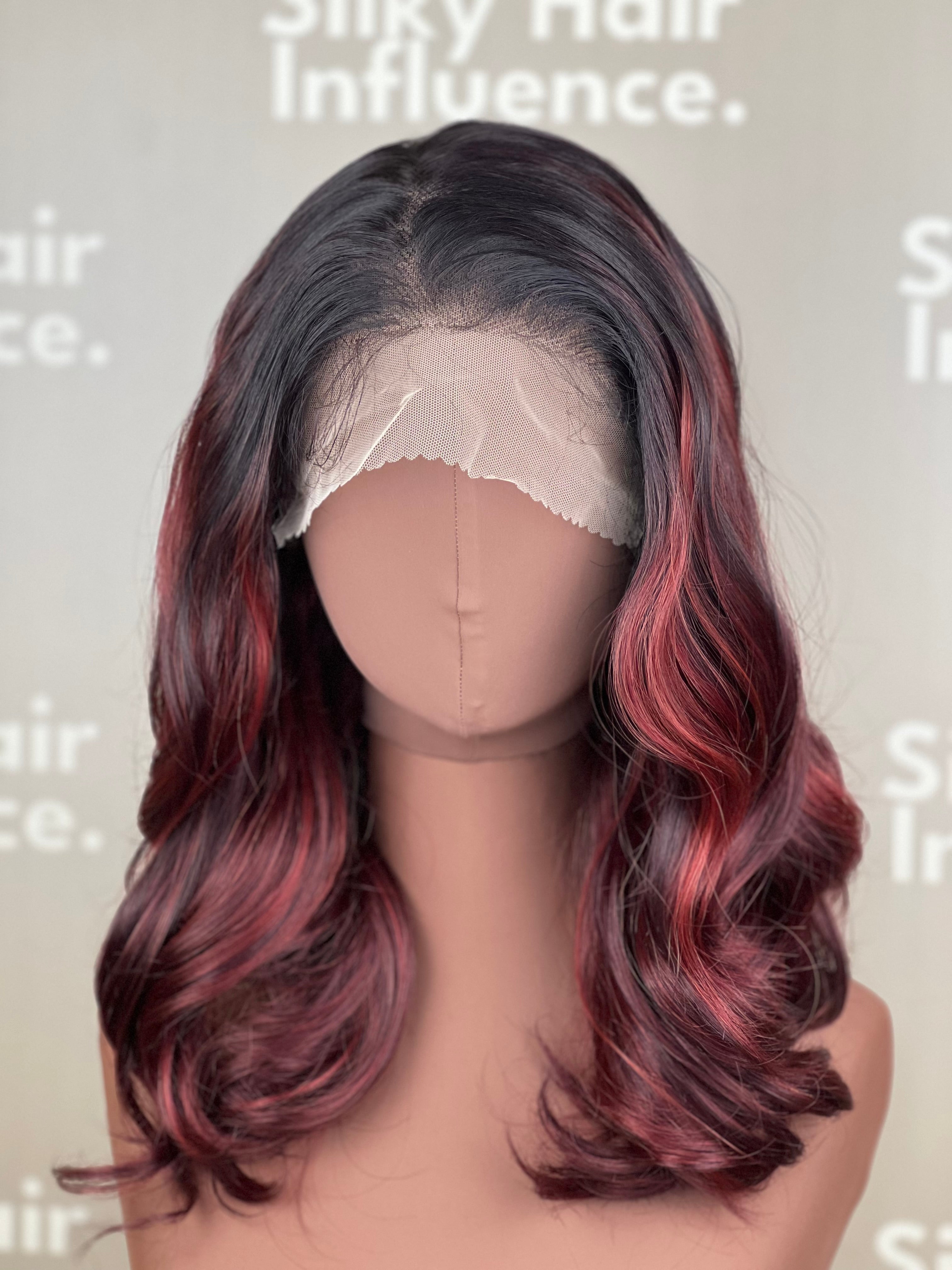 Finest Synthetic Wig 005 Highlighted Red
