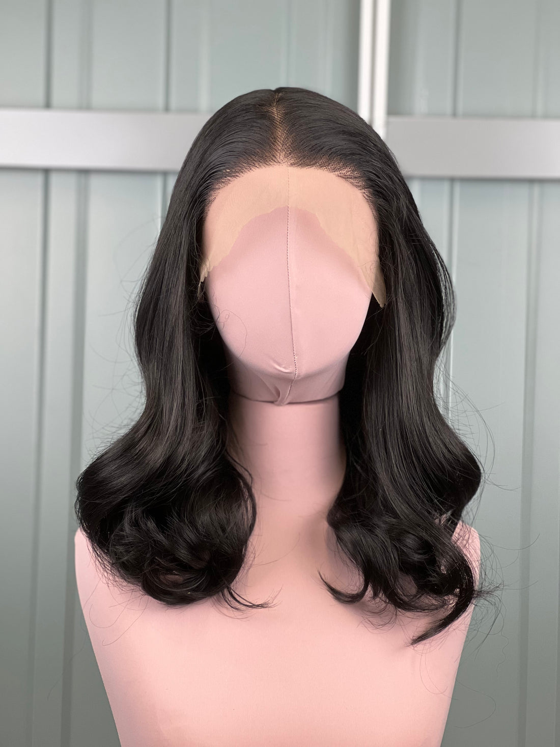 Finest Synthetic Lace Front Wig Glam Waves Jet Black 01