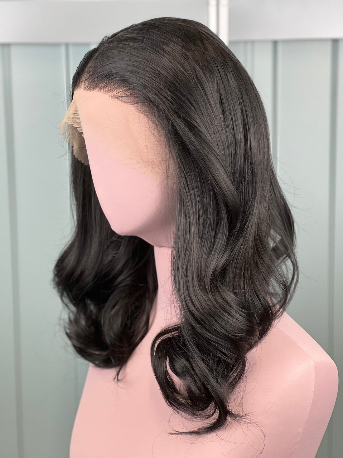 Finest Synthetic Lace Front Wig Glam Waves Jet Black 01